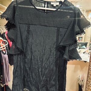 Umgee Elegant Black Textured Blouse